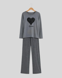 Moonlite Heart Printed PJ Set ( Big Heart )