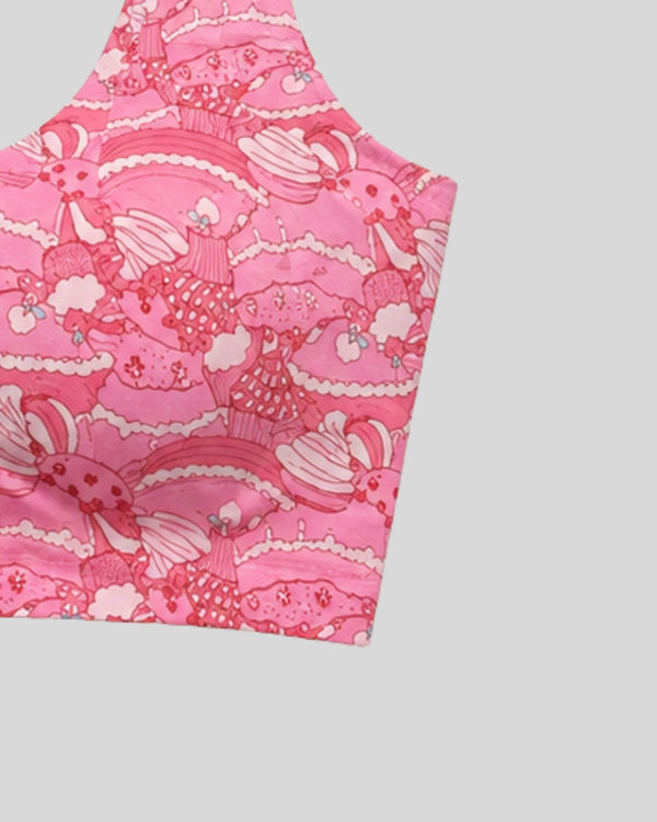 Sweet Candy Print Sports Bra